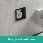 HANSGROHE 56058670 XtraStoris Original Recessed Toilet Paper Holder with Storage & Tileable Door - Matte Black
