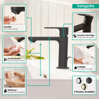 HANSGROHE 72517671 Rebris S Single-Hole Faucet 110 with Pop-Up Drain, 1.2 GPM - Matte Black