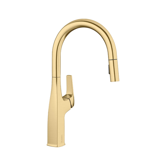 BLANCO 442985 Rivana Rivana High-Arc Pull-Down Dual-Spray Kitchen Faucet - Satin Gold in Satin Gold