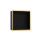 HANSGROHE 56098990 XtraStoris Individual Wall Niche Matte Black with Design Frame 12"x 12"x 4" - Polished Gold Optic