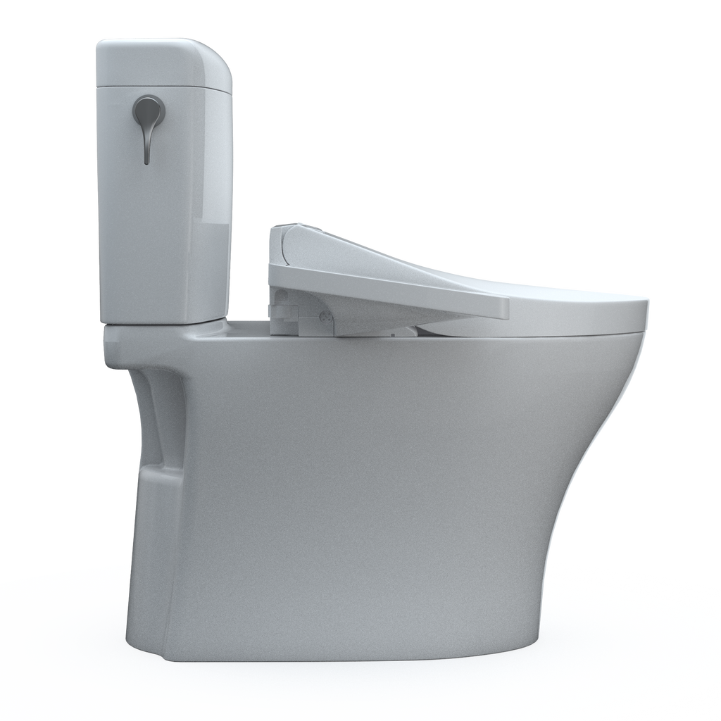 TOTO MW4363074CEMFGN#01 Washlet+ Aquia Iv Cube Two-Piece Elongated Dual Flush 1.28 And 0.9 Gpf Toilet With C2 Bidet Seat - Cotton White