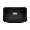 BLANCO 442941 Valea Valea SILGRANIT 27" Single Bowl Undermount Kitchen Sink - Coal Black in Coal Black