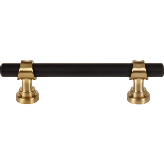 TOP KNOBS M2704 Bit 3 3/4" Center to Center Bar Pull - Flat Black and Honey Bronze