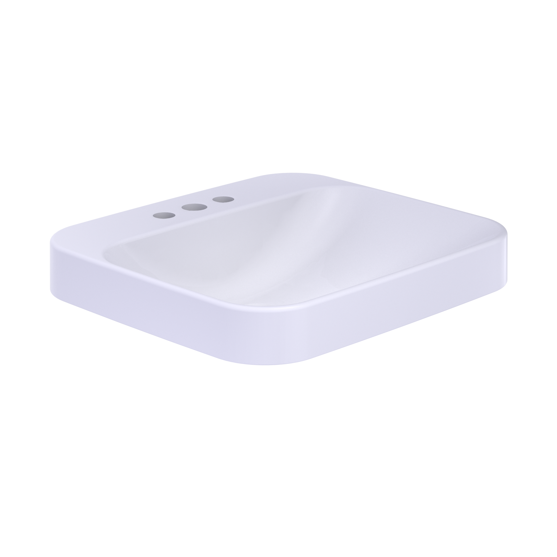 TOTO LT415.4G#01 Arvina Rectangular 20" Vessel Bathroom Sink With Cefiontect For 4 Inch Center Faucets - Cotton White