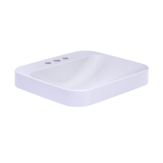 TOTO LT415.4G#01 Arvina Rectangular 20" Vessel Bathroom Sink With Cefiontect For 4 Inch Center Faucets - Cotton White