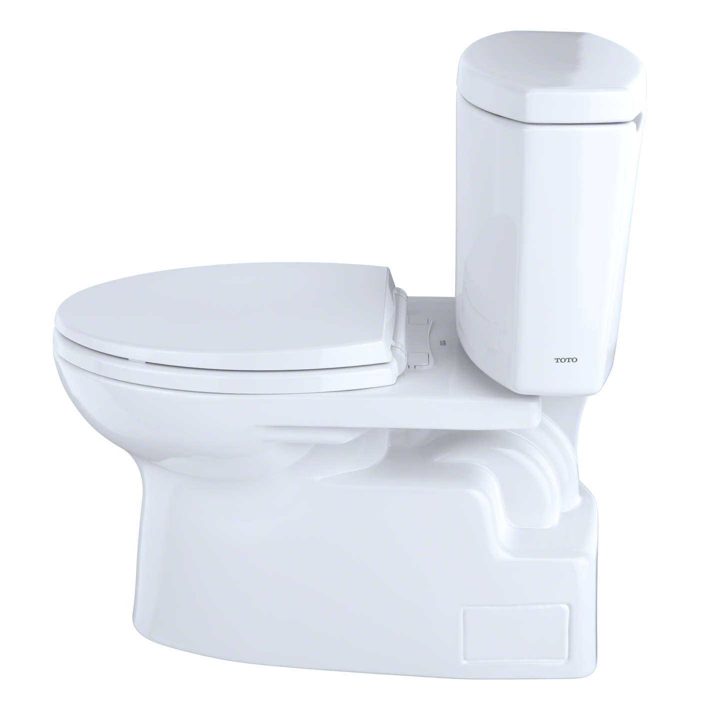 TOTO CST474CEFRG#01 Vespin II Two-Piece Elongated 1.28 GPF Universal Height Skirted Toilet with CEFIONTECT and Right-Hand Trip Lever , Cotton White