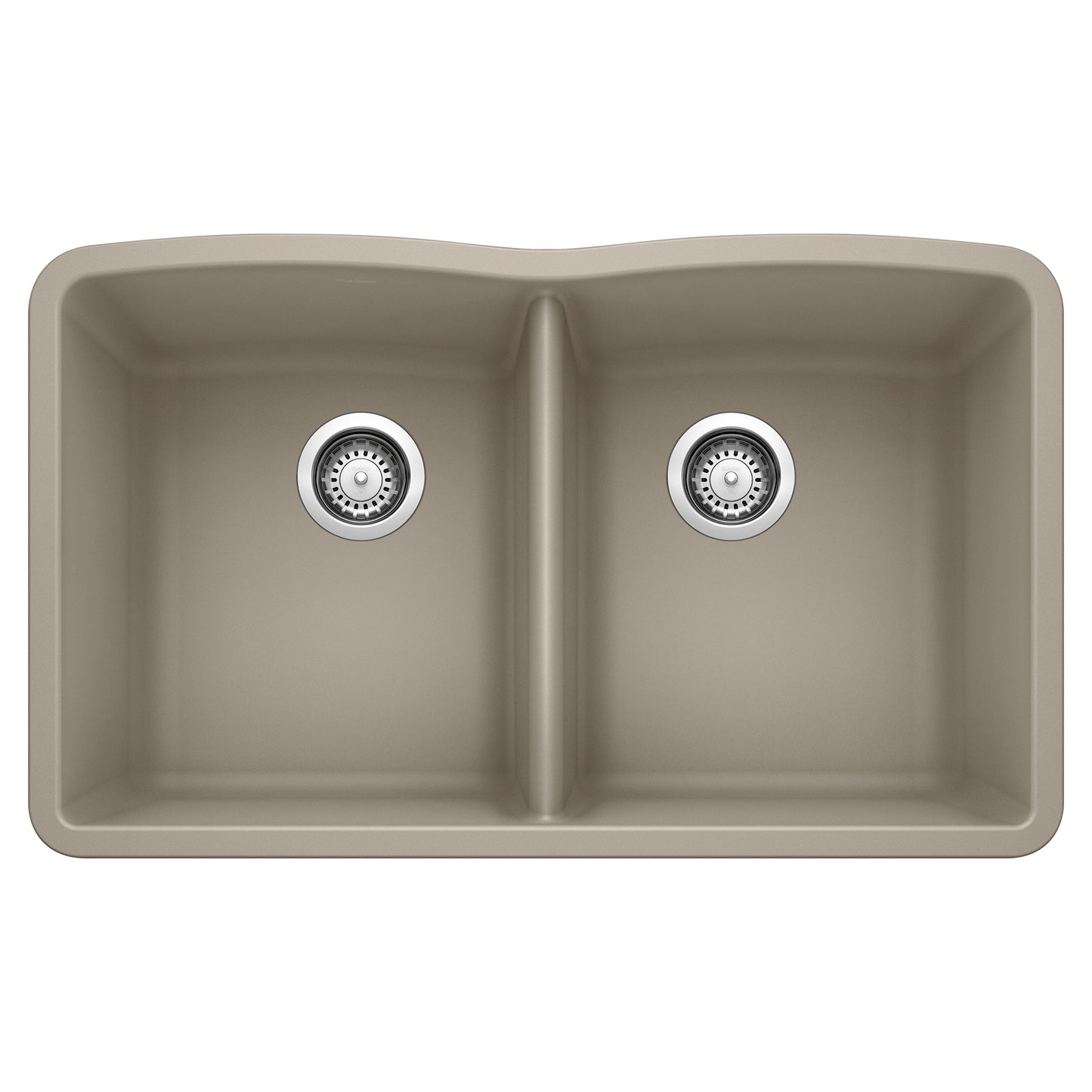 BLANCO 441286 Diamond Diamond SILGRANIT 32" 50/50 Double Bowl Undermount Kitchen Sink - Truffle in Truffle