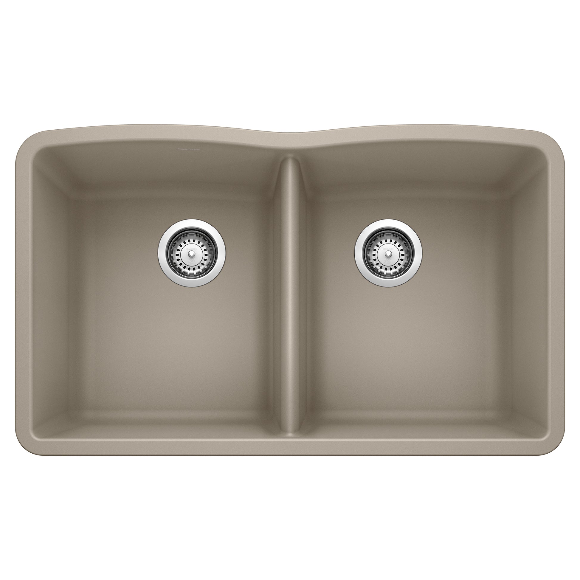 BLANCO 441286 Diamond Diamond SILGRANIT 32" 50/50 Double Bowl Undermount Kitchen Sink - Truffle in Truffle