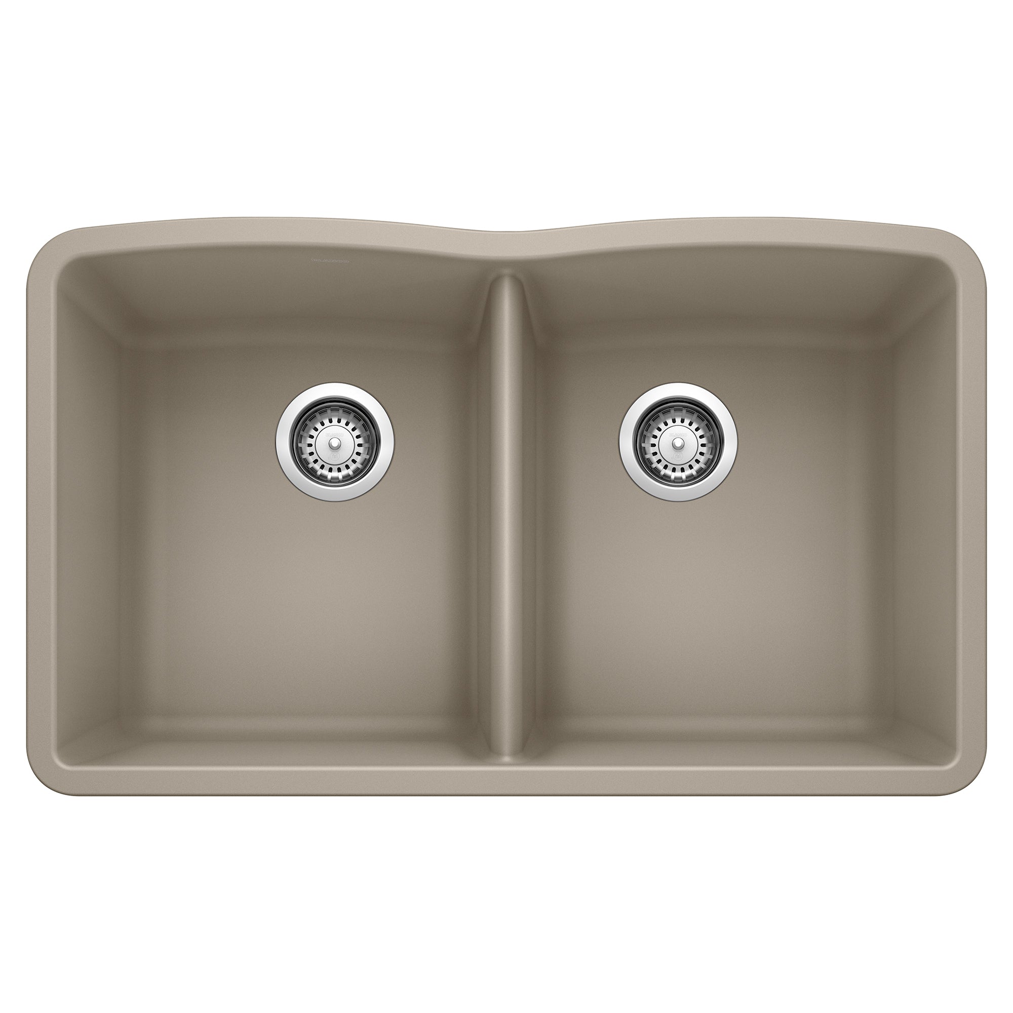 BLANCO 441286 Diamond Diamond SILGRANIT 32" 50/50 Double Bowl Undermount Kitchen Sink - Truffle in Truffle