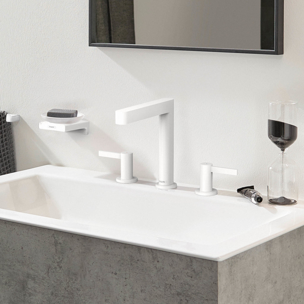 HANSGROHE 76034701 Finoris Wide-spread Faucet 160 with Pop-up Drain, 1.2 GPM - Matte White