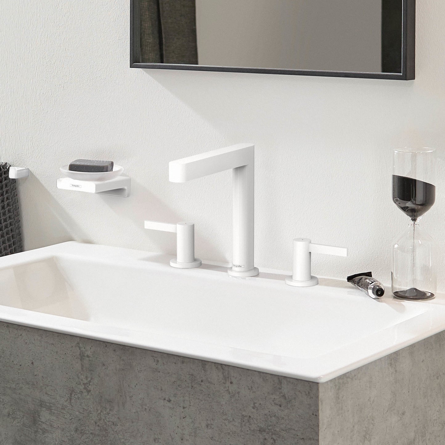 HANSGROHE 76034701 Finoris Wide-spread Faucet 160 with Pop-up Drain, 1.2 GPM - Matte White