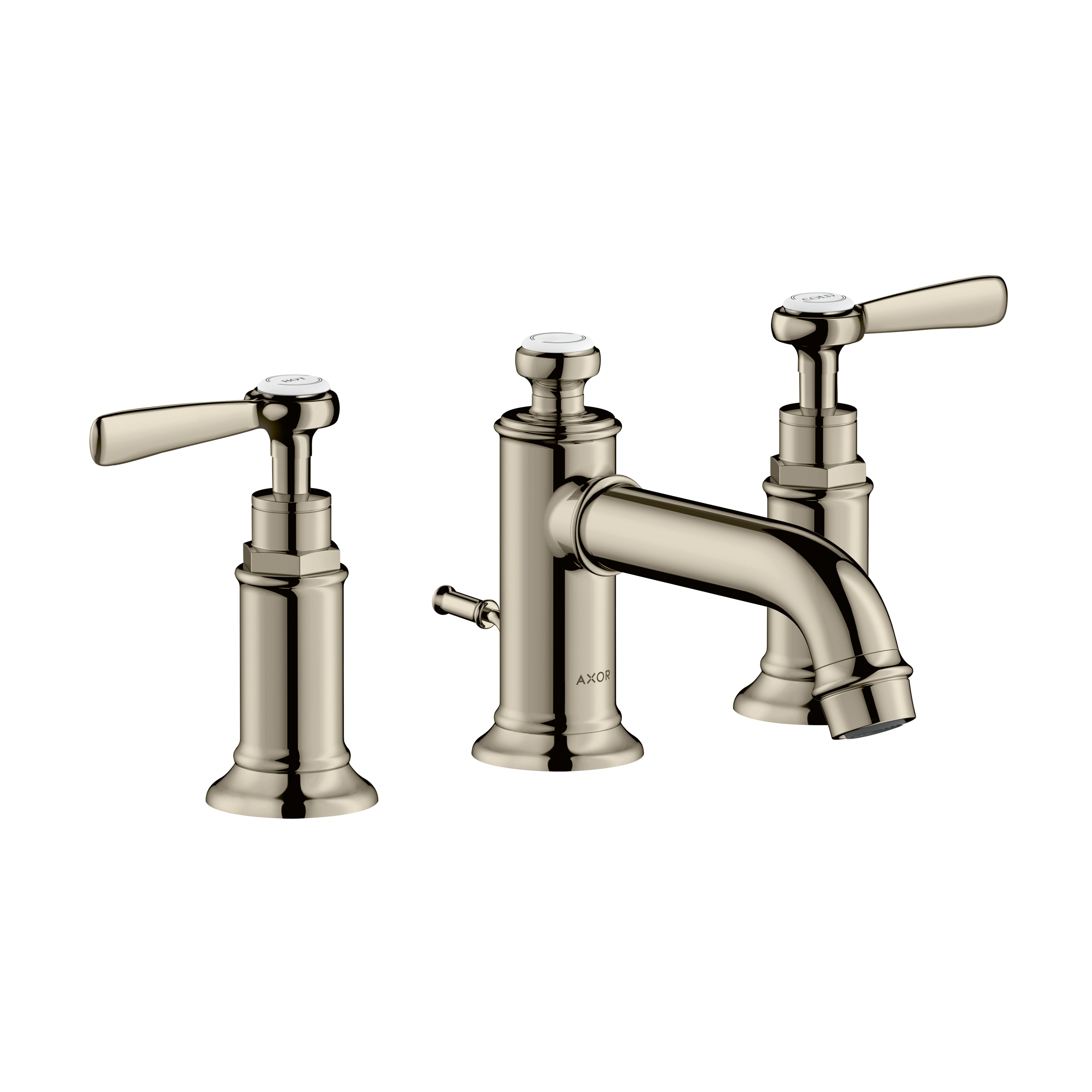 AXOR 16535831 Montreux Widespread Faucet 30 with Lever Handles and Pop-Up Drain, 1.2 GPM - Polished Nickel