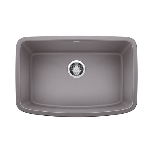 BLANCO 442554 Valea Valea SILGRANIT 27" Single Bowl Undermount Kitchen Sink - Metallic Gray in Metallic Gray