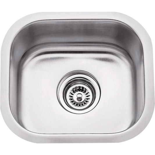 HARDWARE RESOURCES 869 13" L x 14-1/2" W x 7" D Undermount 18 Gauge Stainless Steel Single Bowl Sink - Stainless Steel