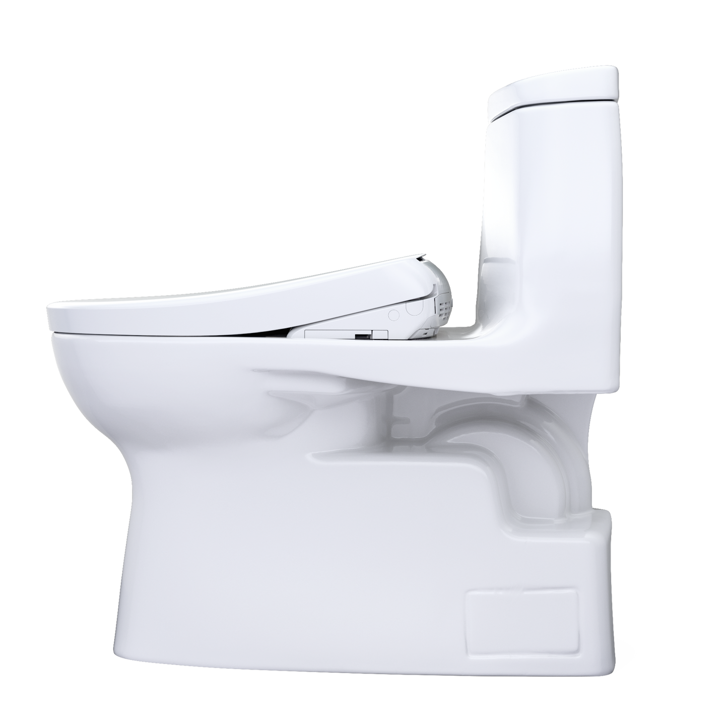 TOTO MW6144736CEFGA#01 WASHLET+ Carlyle II One-Piece Elongated 1.28 GPF Toilet with Auto Flush WASHLET+ S7A Contemporary Bidet Seat , Cotton White