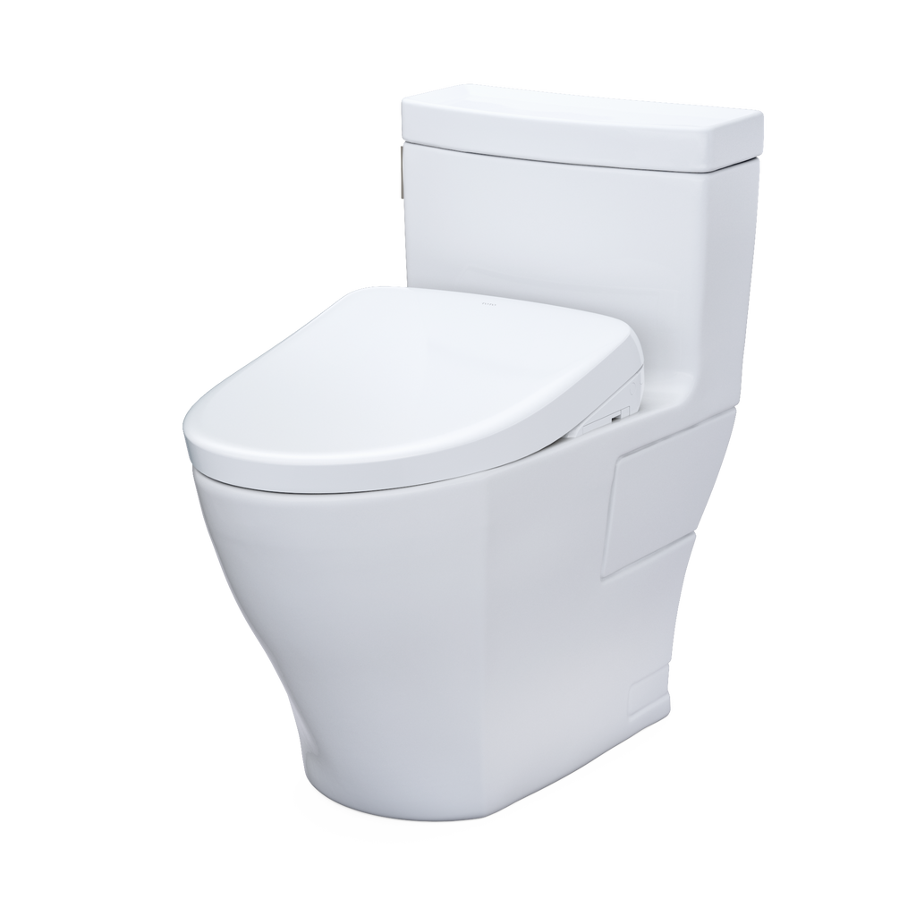TOTO MW6244726CEFGA#01 Washlet+ Legato One-Piece Elongated 1.28 Gpf Toilet With Auto Flush S7 Contemporary Bidet Seat - Cotton White