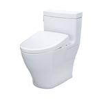 TOTO MW6244736CEFGA#01 Washlet+ Legato One-Piece Elongated 1.28 Gpf Toilet With Auto Flush S7A Contemporary Bidet Seat - Cotton White