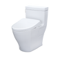 TOTO MW6244726CEFGA#01 WASHLET+ Legato One-Piece Elongated 1.28 GPF Toilet with Auto Flush S7 Contemporary Bidet Seat , Cotton White