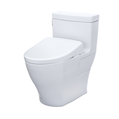 TOTO MW6244726CEFG#01 Washlet+ Legato One-Piece Elongated 1.28 Gpf Toilet And Contemporary Washlet S7 Contemporary Bidet Seat - Cotton White
