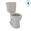 TOTO CST243EF#12 Entrada Two-Piece Round 1.28 Gpf Universal Height Toilet - Sedona Beige