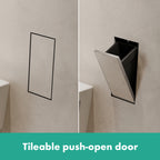 HANSGROHE 56063800 XtraStoris Rock Recessed Trash Bin with Shelf & Tileable Door - Brushed Stainless Steel