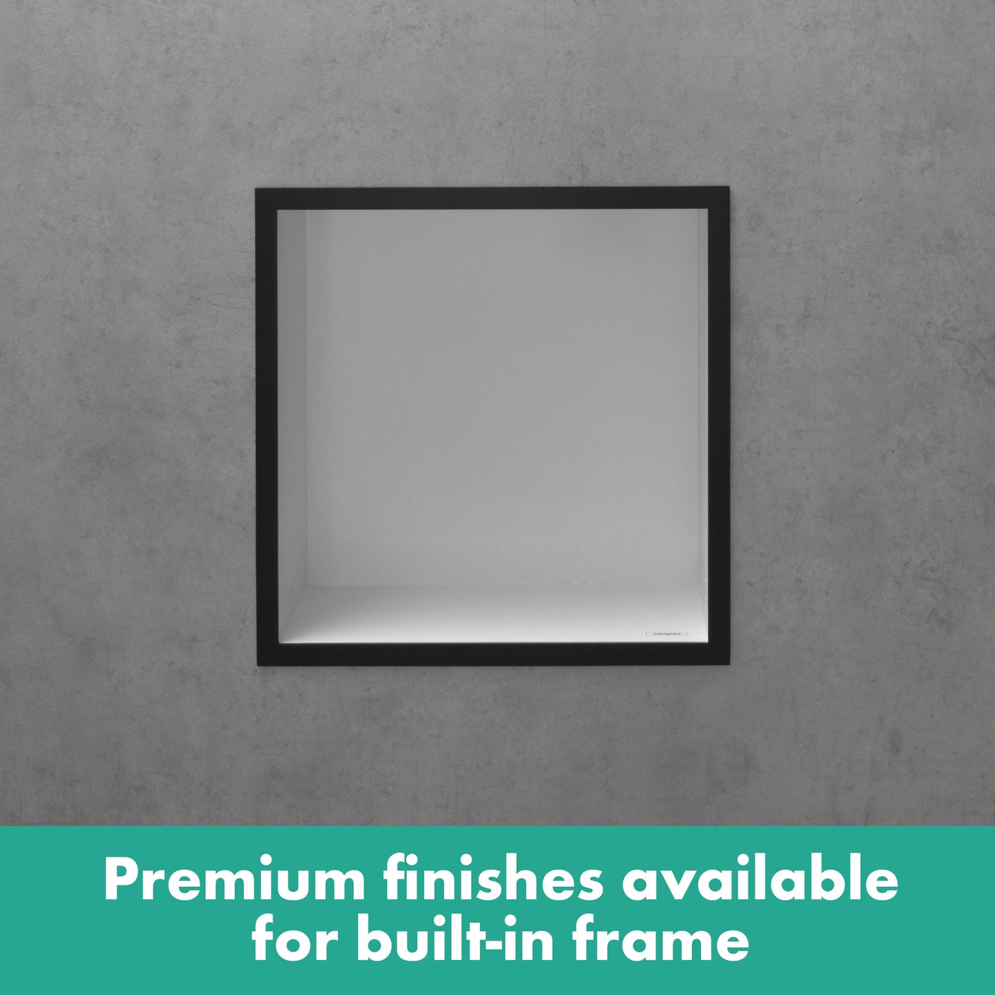HANSGROHE 56099990 XtraStoris Individual Wall Niche Matte White with Design Frame 12"x 12"x 4" - Polished Gold Optic