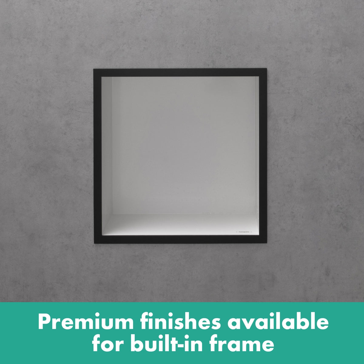HANSGROHE 56099340 XtraStoris Individual Wall Niche Matte White with Design Frame 12"x 12"x 4" - Brushed Black Chrome