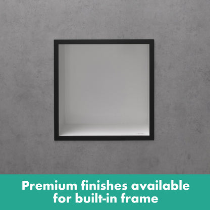 HANSGROHE 56099990 XtraStoris Individual Wall Niche Matte White with Design Frame 12"x 12"x 4" - Polished Gold Optic