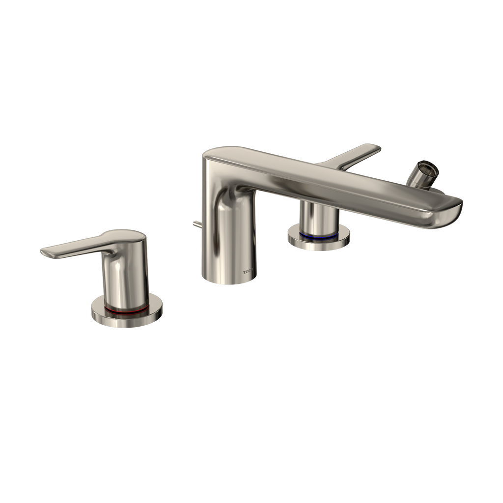 TOTO TBG03202U#PN Gs Four-Hole Deck-Mount Roman Tub Filler Trim With Handshower - Polished Nickel