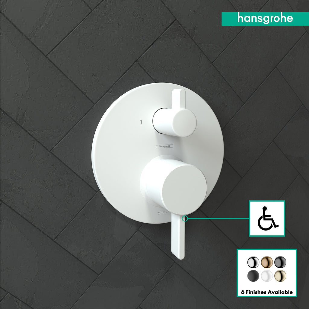 HANSGROHE 04447700 Ecostat Pressure Balance Trim S with Diverter - Matte White