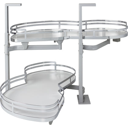 HARDWARE RESOURCES BCSO215PCWH-LH 15" Polished Chrome and White Blind Corner Swingout for Openings on the Left of the Blind - Polished Chrome