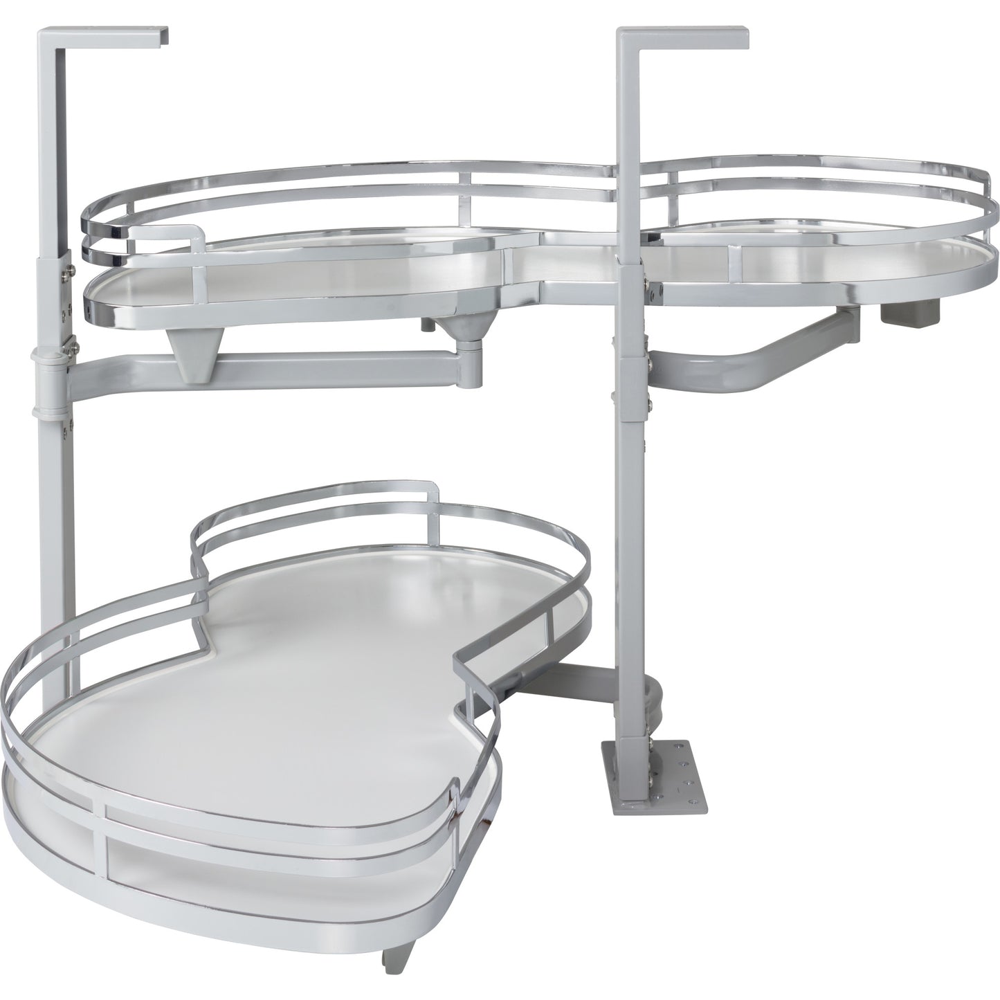 HARDWARE RESOURCES BCSO218PCWH-LH 18" Polished Chrome and White Blind Corner Swingout for Openings on the Left of the Blind - Polished Chrome