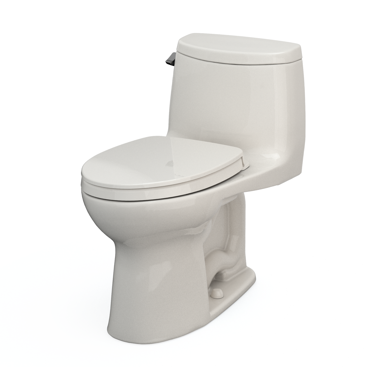 TOTO MS604124CEFG#11 UltraMax II One-Piece Elongated 1.28 GPF Universal Height Toilet with CEFIONTECT and SS124 SoftClose Seat , Colonial White