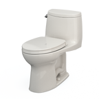 TOTO MS604124CEFG#11 Ultramax Ii One-Piece Elongated 1.28 Gpf Universal Height Toilet With Cefiontect And Ss124 Softclose Seat - Colonial White