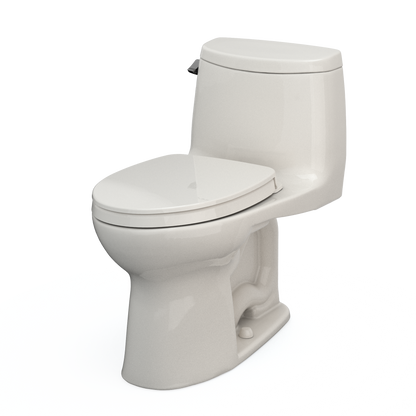 TOTO MS604124CEFG#11 Ultramax Ii One-Piece Elongated 1.28 Gpf Universal Height Toilet With Cefiontect And Ss124 Softclose Seat - Colonial White