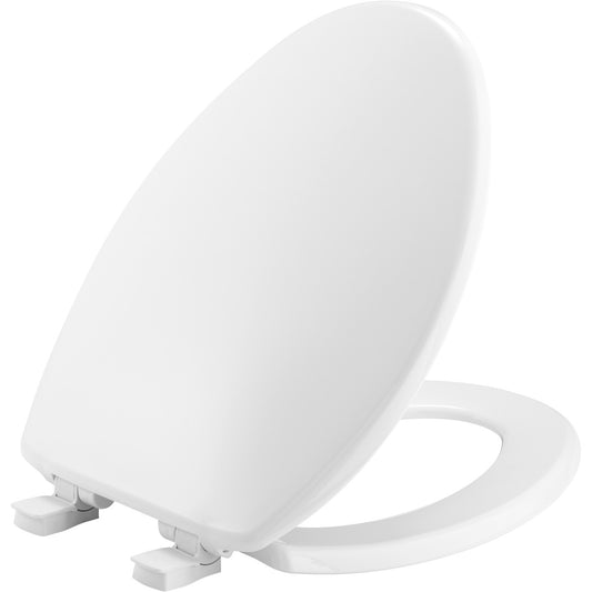 Bemis Elongated Plastic Toilet Seat in White with Easy•Clean and Whisper•Close Hinge