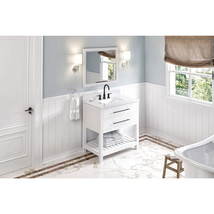 JEFFREY ALEXANDER VN2WAV-36-WH-NT 36" White Wavecrest Vanity - White