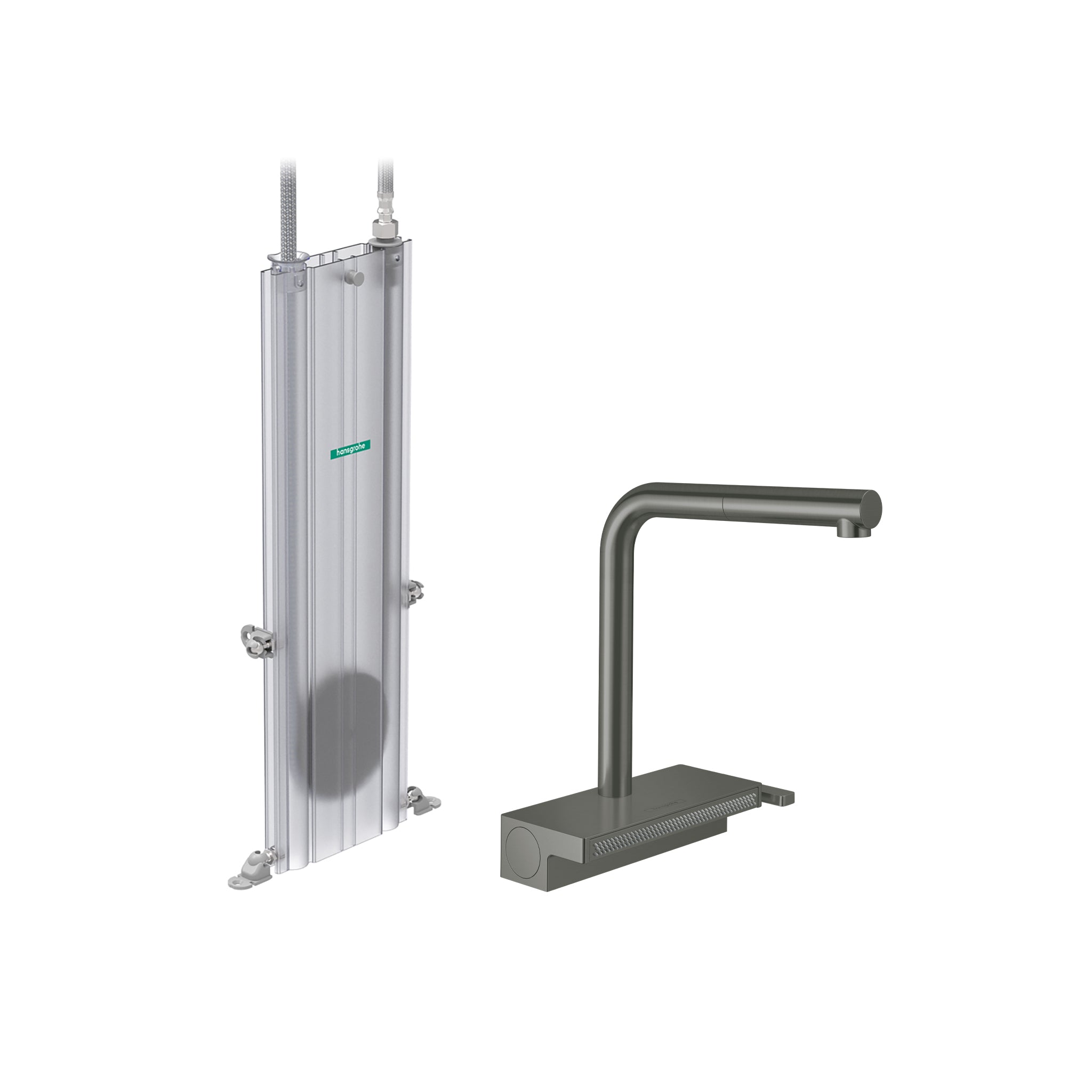 HANSGROHE 73830341 Aquno Select Kitchen Faucet, 2-Spray Pull-Out with sBox, 1.75 GPM - Brushed Black Chrome