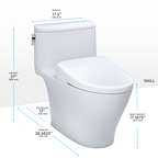 TOTO MW6424736CUFGA#01 Washlet+ Nexus 1G One-Piece Elongated 1.0 Gpf Toilet With Auto Flush S7A Contemporary Bidet Seat - Cotton White