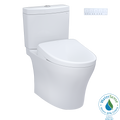 TOTO MW4464726CEMFGN#01 Washlet+ Aquia Iv Two-Piece Elongated Dual Flush 1.28 And 0.9 Gpf Toilet With S7 Contemporary Bidet Seat - Cotton White