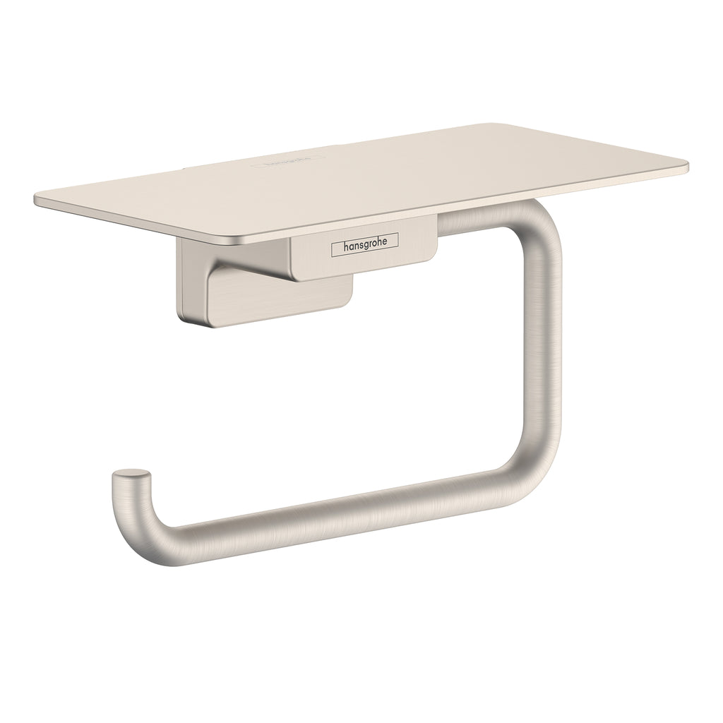 HANSGROHE 41772820 AddStoris Toilet Paper Holder with Shelf - Brushed Nickel