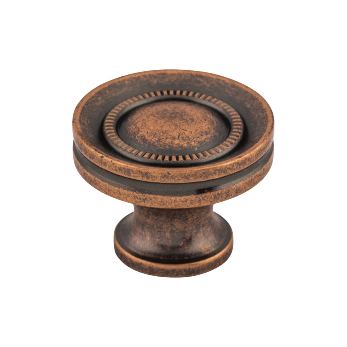 TOP KNOBS M297 Button Faced 1 1/4" Diameter Round Knob - Antique Copper