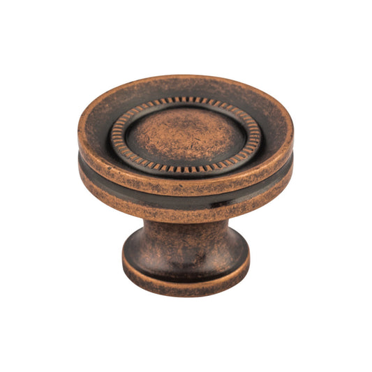 TOP KNOBS M297 Button Faced 1 1/4" Diameter Round Knob - Antique Copper