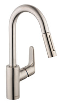 HANSGROHE 04506801 Focus Prep Kitchen Faucet, 2-Spray Pull-Down, 1.75 GPM - Stainless Steel Optic