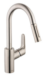 HANSGROHE 04506801 Focus Prep Kitchen Faucet, 2-Spray Pull-Down, 1.75 GPM - Stainless Steel Optic
