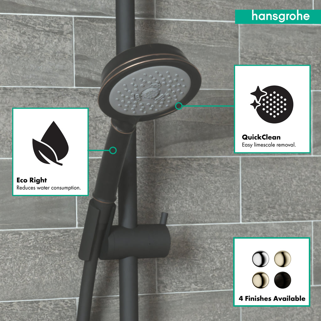 HANSGROHE 04753920 Croma 100 Classic Handshower 3-Jet, 1.8 GPM - Rubbed Bronze