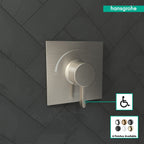 HANSGROHE 15724821 Ecostat Square Pressure Balance Trim - Brushed Nickel