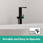 HANSGROHE 73445671 Tecturis E Freestanding Tub Filler with 1.75 GPM Handshower - Matte Black