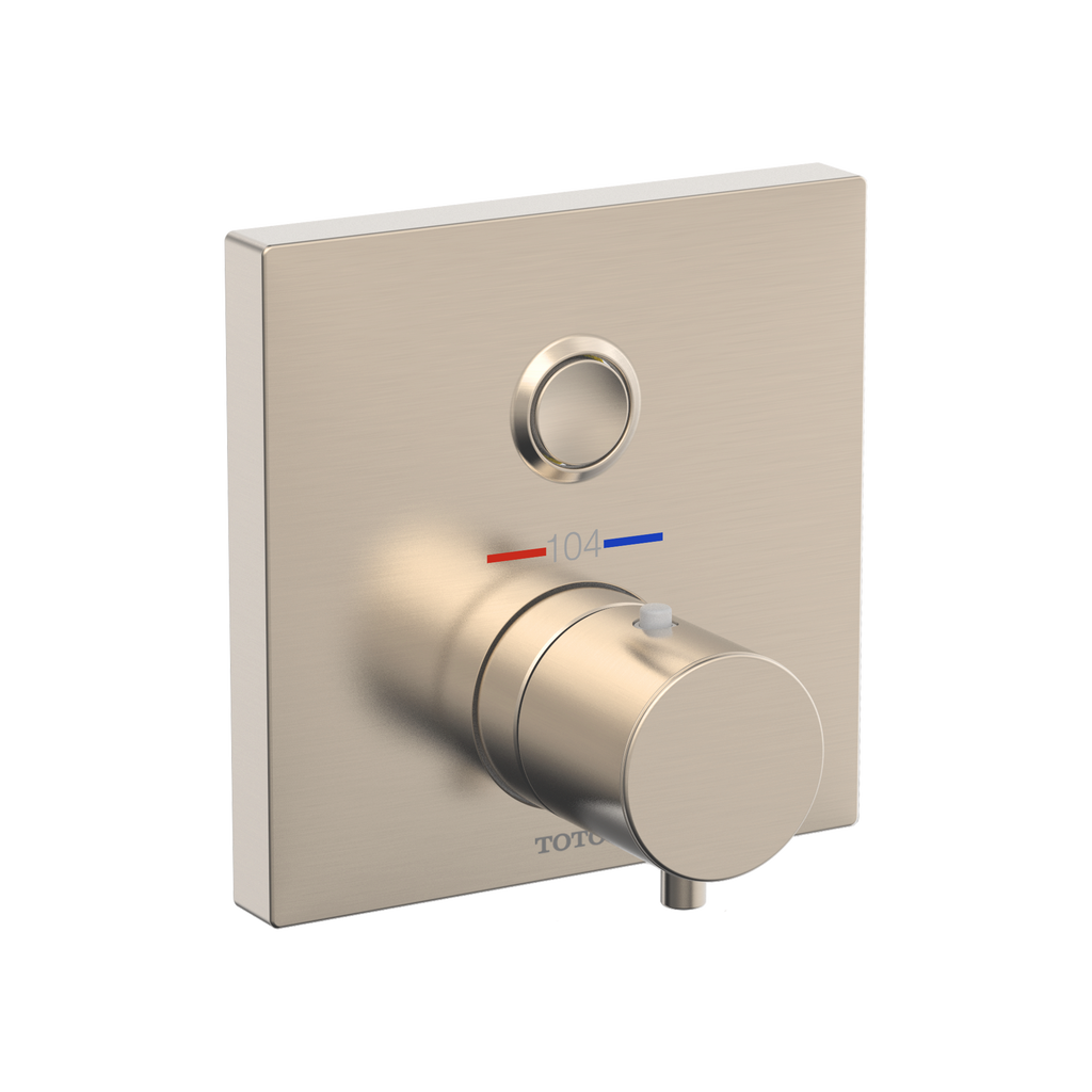TOTO TBV02405U#BN Square Thermostatic Mixing Valve With One-Function Shower Trim - Brushed Nickel