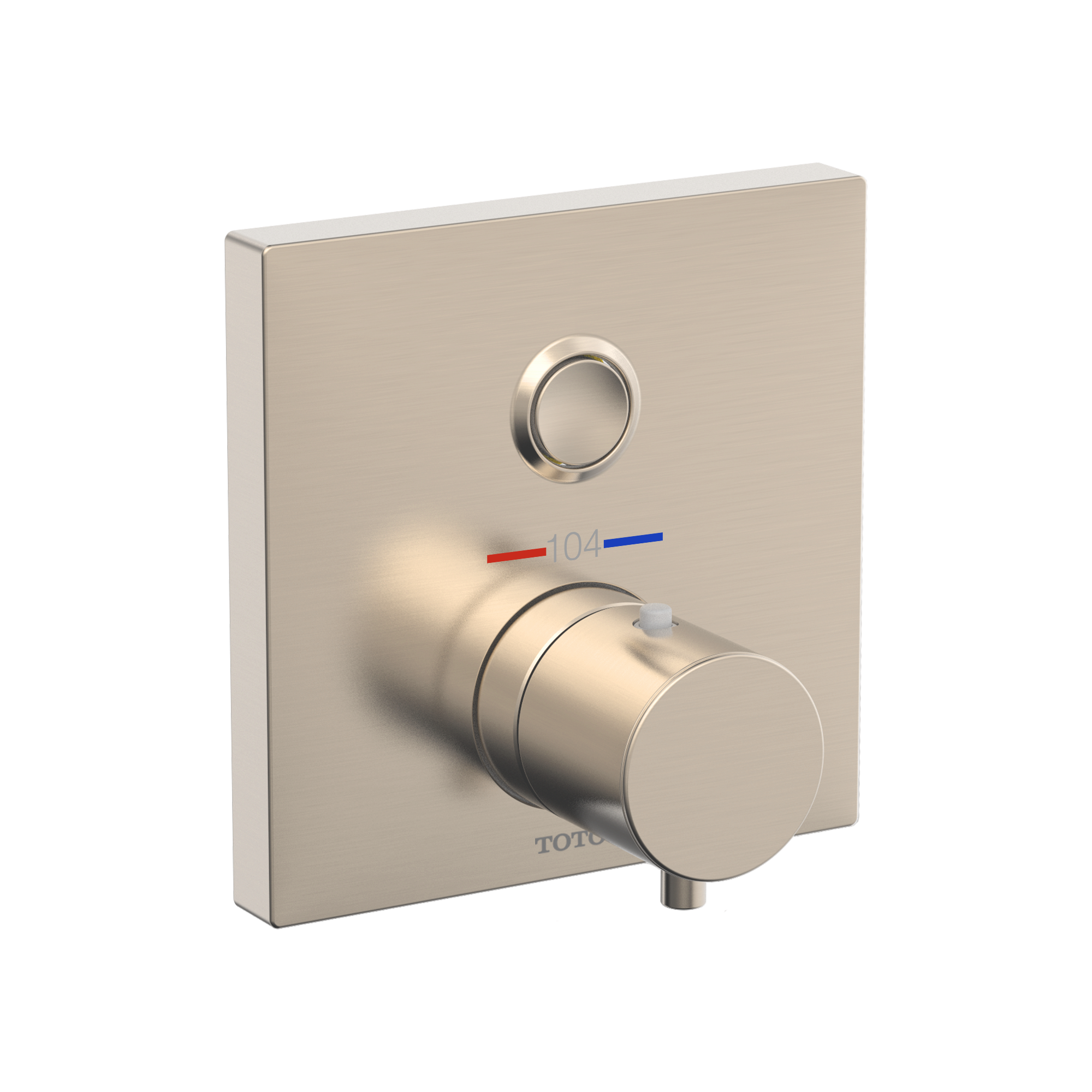 TOTO TBV02405U#BN Square Thermostatic Mixing Valve With One-Function Shower Trim - Brushed Nickel